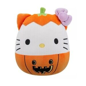 Squishmallows Sanrio 2024 Halloween8" Jazware Hello Kitty Pumpkin Plush Doll NWT